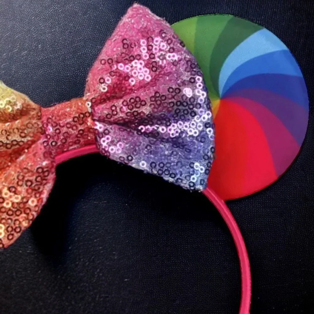 Vibrant Rainbow Mouse Ears with 5